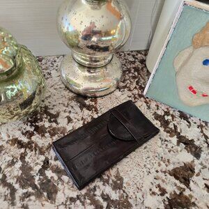 Vtg Eel skin glass pouch
